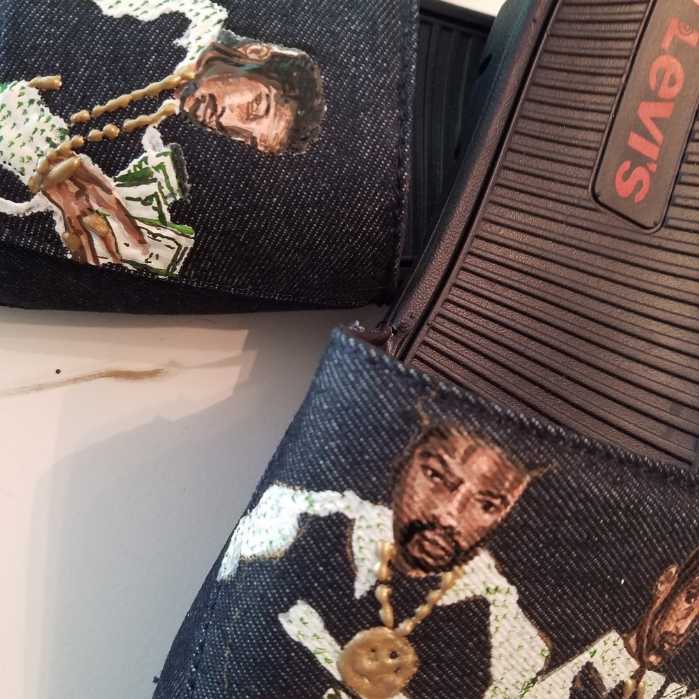 Original custom made denim slides